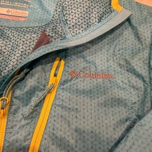 Columbia Teal Jacket with Mustard Zippers